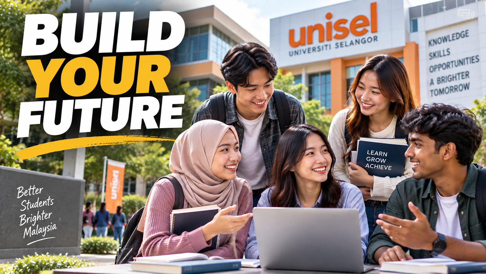 Image of Build Your Future Through Higher Education Malaysian university students discussing higher education opportunities after SPM