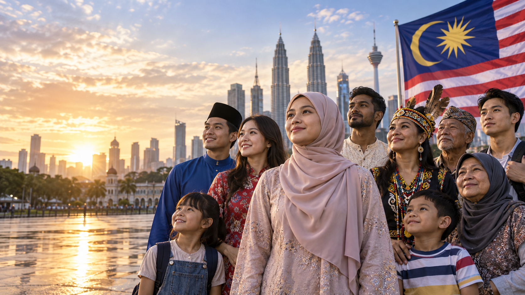 Rakyat Malaysia berbilang kaum dan generasi berdiri bersama di Kuala Lumpur sebagai simbol perpaduan dan semangat Satu Suara