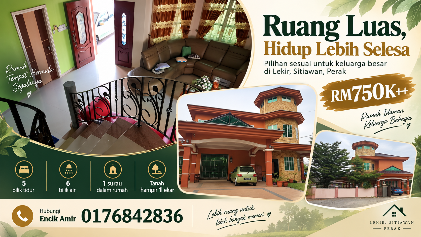 Ruang dalaman banglo 2 tingkat Lekir